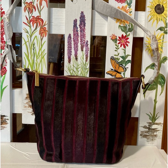 💥NEW💥MICHAEL KORS CALFSKIN/LEATHER PLUM BROOKLYN APPLIQUÉ 30F6GBJL2H - Picture 10 of 16